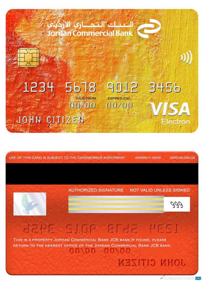 Download Jordan Commercial Bank JCB bank visa electron card Photoshop template